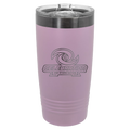 A matte light purple insulated tumbler with a stainless steel rim and clear lid, featuring a silver 'Celebration One Storm Nation' logo on the front, set against a plain white background.